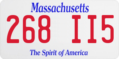 MA license plate 268II5