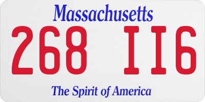 MA license plate 268II6