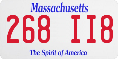 MA license plate 268II8