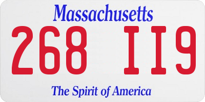 MA license plate 268II9