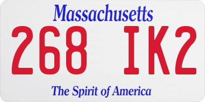 MA license plate 268IK2