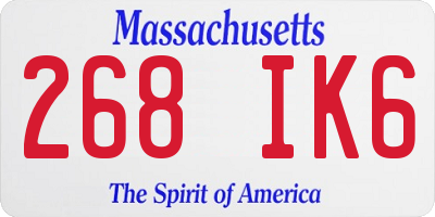 MA license plate 268IK6