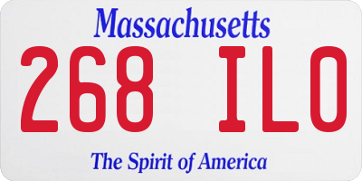 MA license plate 268IL0