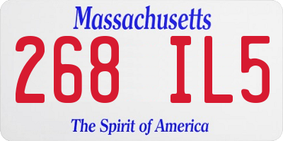MA license plate 268IL5