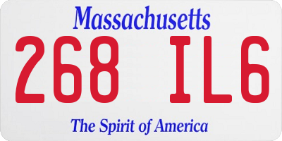 MA license plate 268IL6