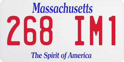 MA license plate 268IM1