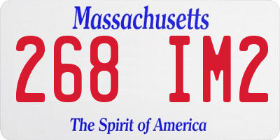 MA license plate 268IM2