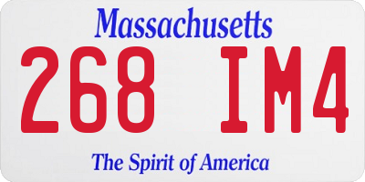 MA license plate 268IM4