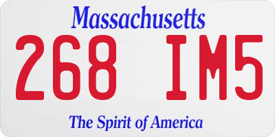 MA license plate 268IM5