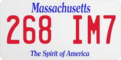 MA license plate 268IM7