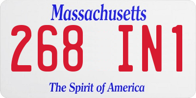 MA license plate 268IN1
