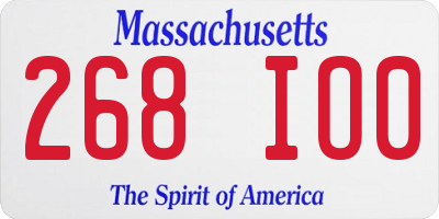 MA license plate 268IO0