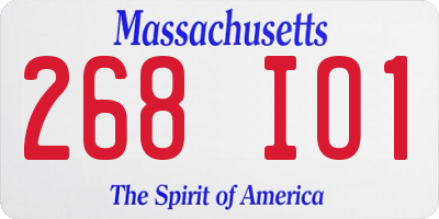 MA license plate 268IO1