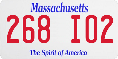 MA license plate 268IO2