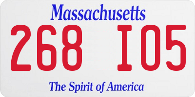 MA license plate 268IO5