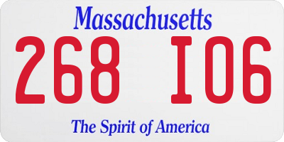 MA license plate 268IO6