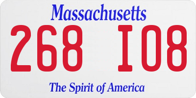 MA license plate 268IO8