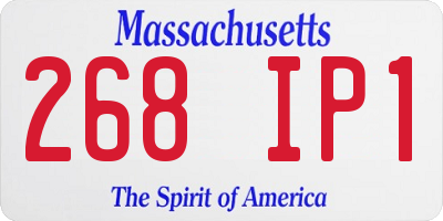 MA license plate 268IP1