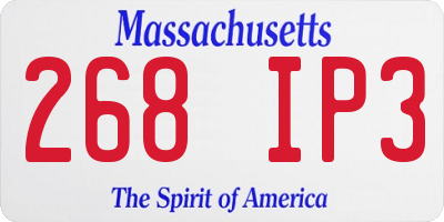 MA license plate 268IP3
