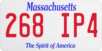 MA license plate 268IP4