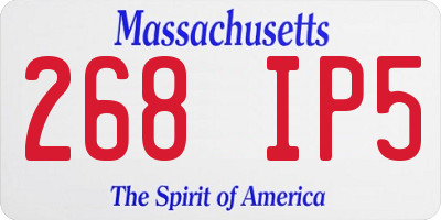 MA license plate 268IP5