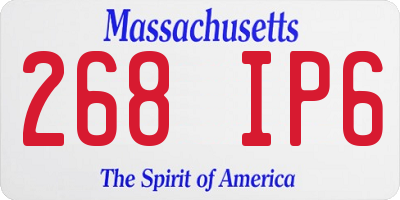 MA license plate 268IP6