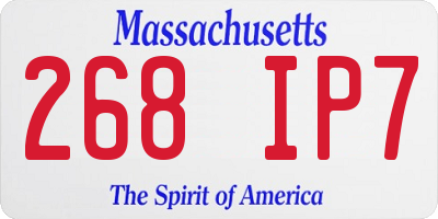 MA license plate 268IP7