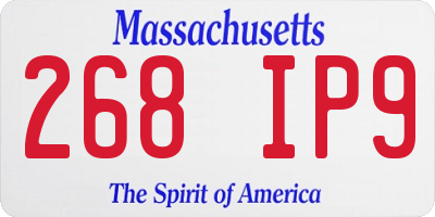 MA license plate 268IP9