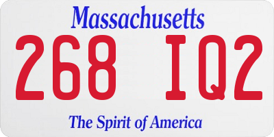 MA license plate 268IQ2