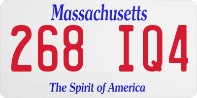MA license plate 268IQ4