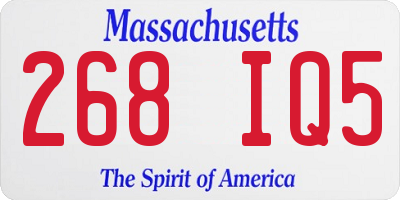 MA license plate 268IQ5