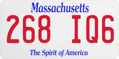 MA license plate 268IQ6