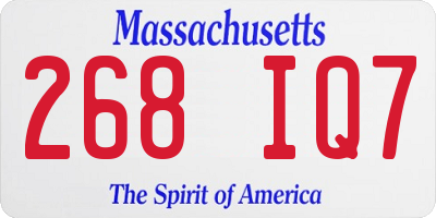 MA license plate 268IQ7
