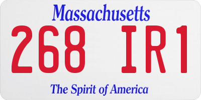 MA license plate 268IR1