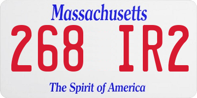 MA license plate 268IR2
