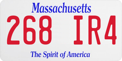 MA license plate 268IR4