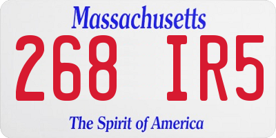 MA license plate 268IR5