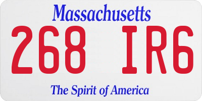 MA license plate 268IR6