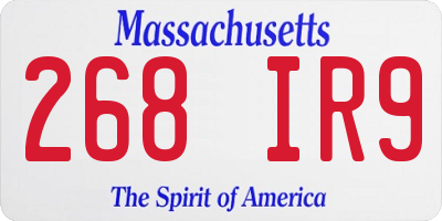 MA license plate 268IR9