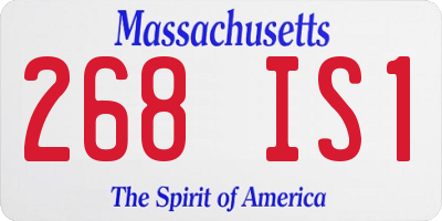 MA license plate 268IS1