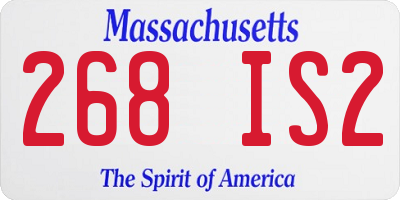 MA license plate 268IS2