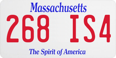 MA license plate 268IS4