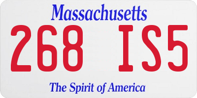 MA license plate 268IS5