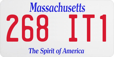 MA license plate 268IT1