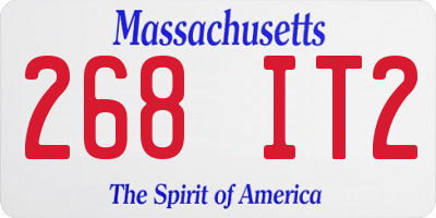 MA license plate 268IT2