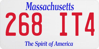 MA license plate 268IT4