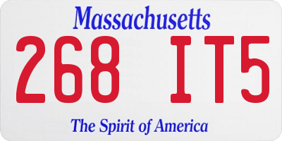 MA license plate 268IT5