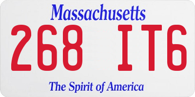 MA license plate 268IT6