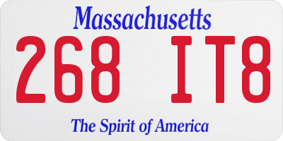 MA license plate 268IT8