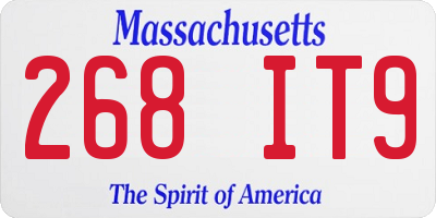 MA license plate 268IT9